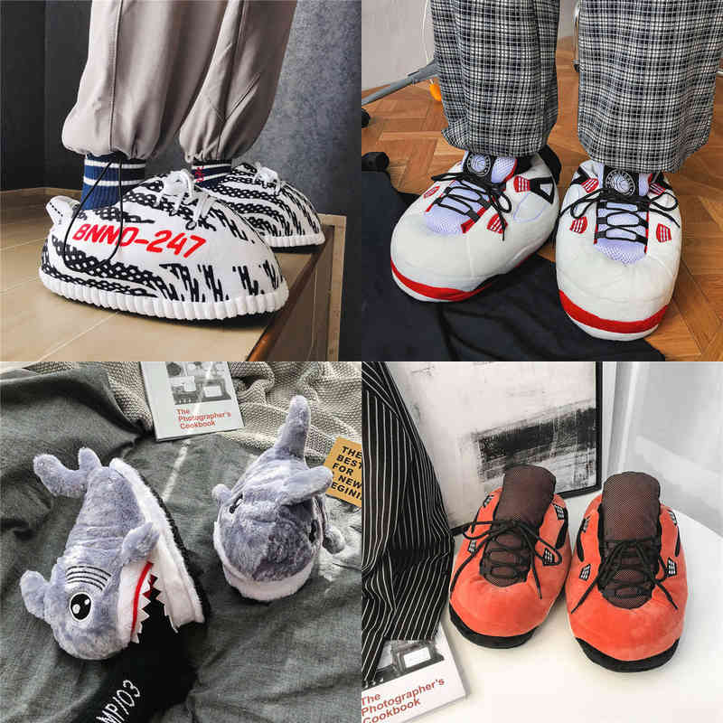 

Guests Slippers for Home Plush Warmest Men's Winter Shoes Comfort Funny Flip Flops Man Fashion Cartoon Anime Sneaker Slippers K6 Y220523, Stripe mt600