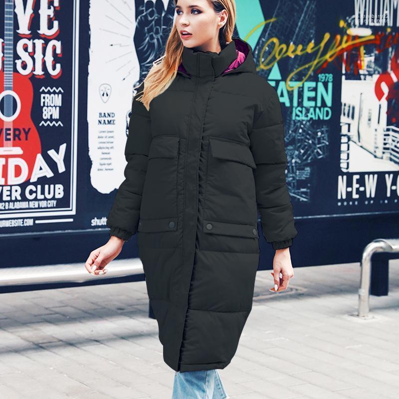 

Women' Down & Parkas 2022 Woman Winter Warm Hooded Coat Jacket High Quality Windbreaker Female Streetwear Casual Long Jackets Parka1 Stra22, Black