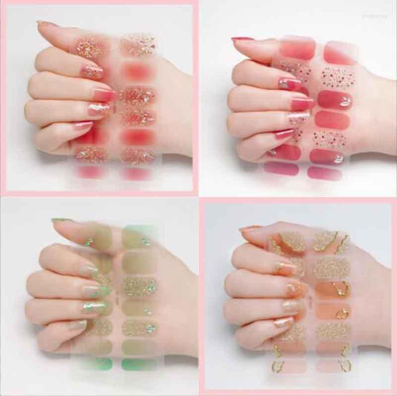 

False Nails Summer Est 3D Drill Nail Manicure Stickers Full Cover Polish Fake Decals Women Salon Wraps DIY Sticker Tools Prud22, Zx3498