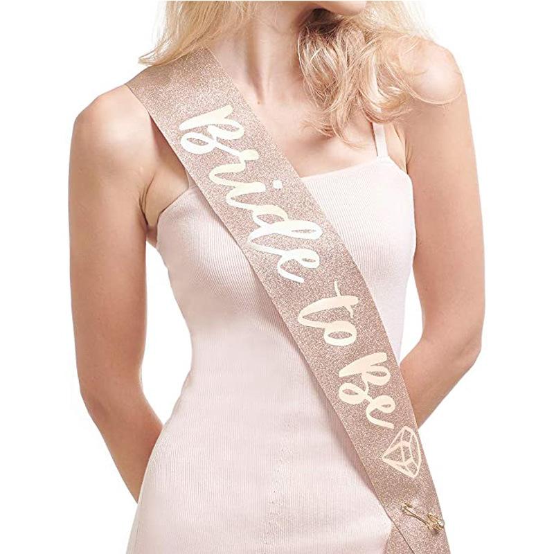 

Party Decoration Golden Glitter Etiquette Belt Bachelor Creative Bride Shoulder Strap To Be