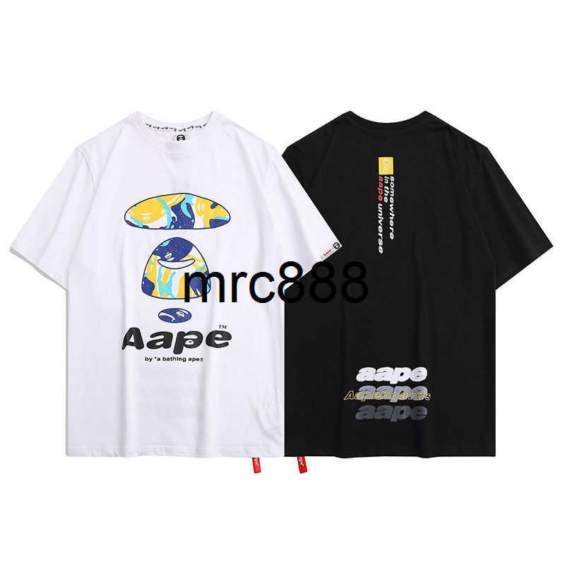 

2022 new ape fashion men's and women's summer short sleeve head simple camouflage print round neck loose T-shirt pure cotton, Customize