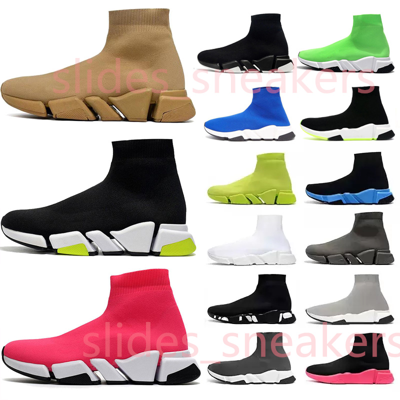 

2022 Designer socks Casual shoes Platform men mens woman shiny knit speed 2.0 1.0 trainer runner sneaker sock shoe master embossed womens Sneakers speeds booties paris, 031 black pink 36-40
