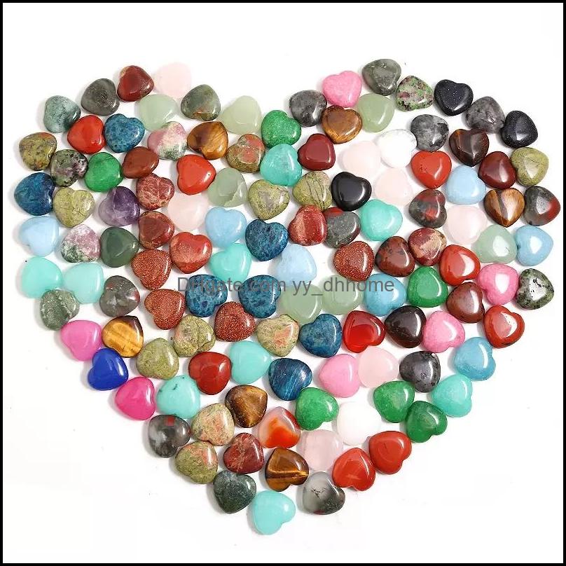 

Stone Loose Beads Jewelry Fashion 16Mm Natural Heart Charms Gemstone For Making Women Earring Diy Accessories Room Ornament Drop Delivery 20