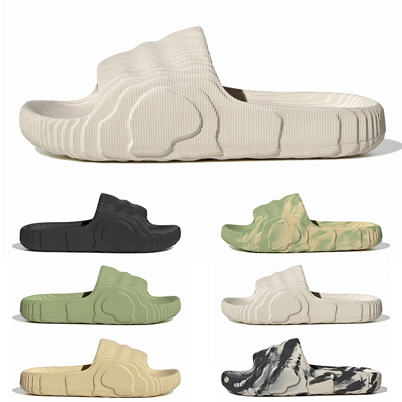 

New Slippers Designer Womens Mens Adilette 22 Platform Shoes Black Sandals 3D Desert Sand White Magic Lime Slides Scuffs Foam Runner Outdoor Slipper Slide, B5 black grey