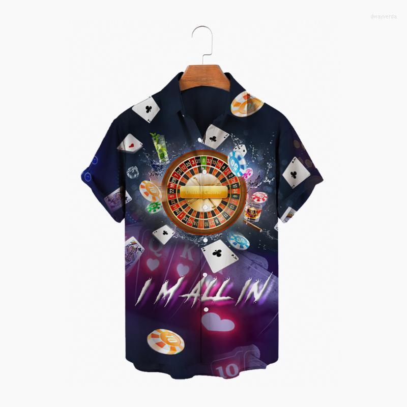 

Men's Casual Shirts Men's Casino Summer Shirt Poker Short Sleeve Lapel Hawaiian Embossed Strip Fresh Thin MenMen's Dway22, Zl-1234