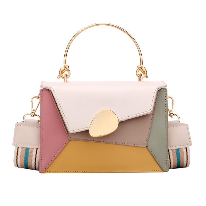 

Evening Bags THREEPEAS PU Leather Crossbody For Women Chain Handbags With Metal Handle Shoulder Simple Bag Small Totes, Black