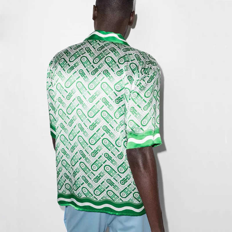 

Casabblannca green shade pineapple Shirts Man Women Fashion Summer Beach vacation tee hawaii FZCS016, As pics
