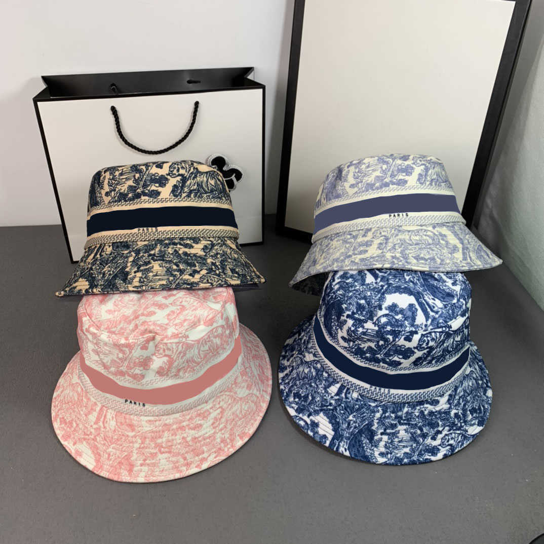 

men's 2022 women's luxury designer bucket hats landscape painting Wide Brim Hats chinese style bob hat