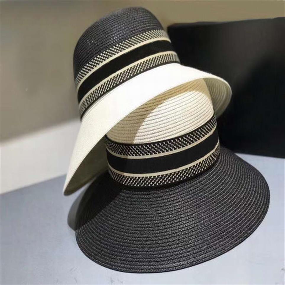 

Straw Hats Summer Fedora Straw Hat Wide Brim Cap Bucket Hats OutdoorSun Beach Hats Ladies Packable Sun Hat Travelling Cloches Hat2330, Black
