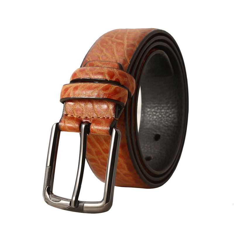 

Belts Ceinture Homme Waist Belt High Quality Durable Stripe Pin Buckle PU Leather For Cowboy Man, Black