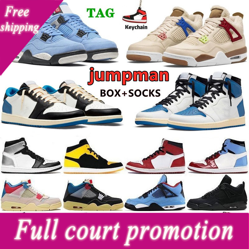 

Sail Black Cat Shoes Jumpman 4 4s White Oreo University blue Men Basketball Jorden 1 1s fragment Obsidian Travis Scotts Women Sneakers, 27# black cat 36-47