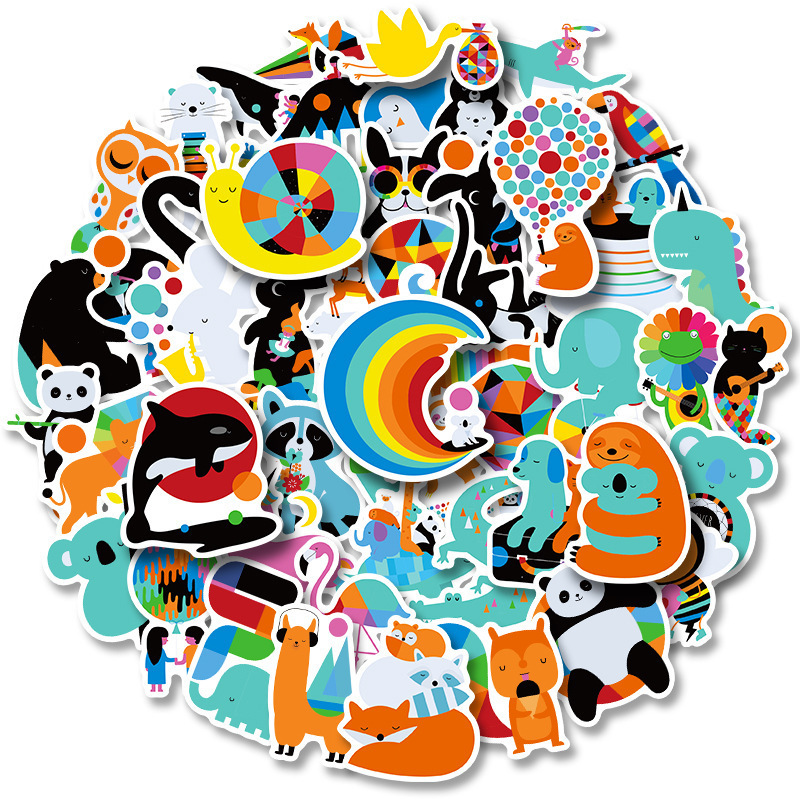 

New Sexy 50Pcs Color Cute Cartoon Animal Graffiti Stickers Laptop Guitar Skateboard Luggage Waterproof Kids Classic Toys Sticker Decals