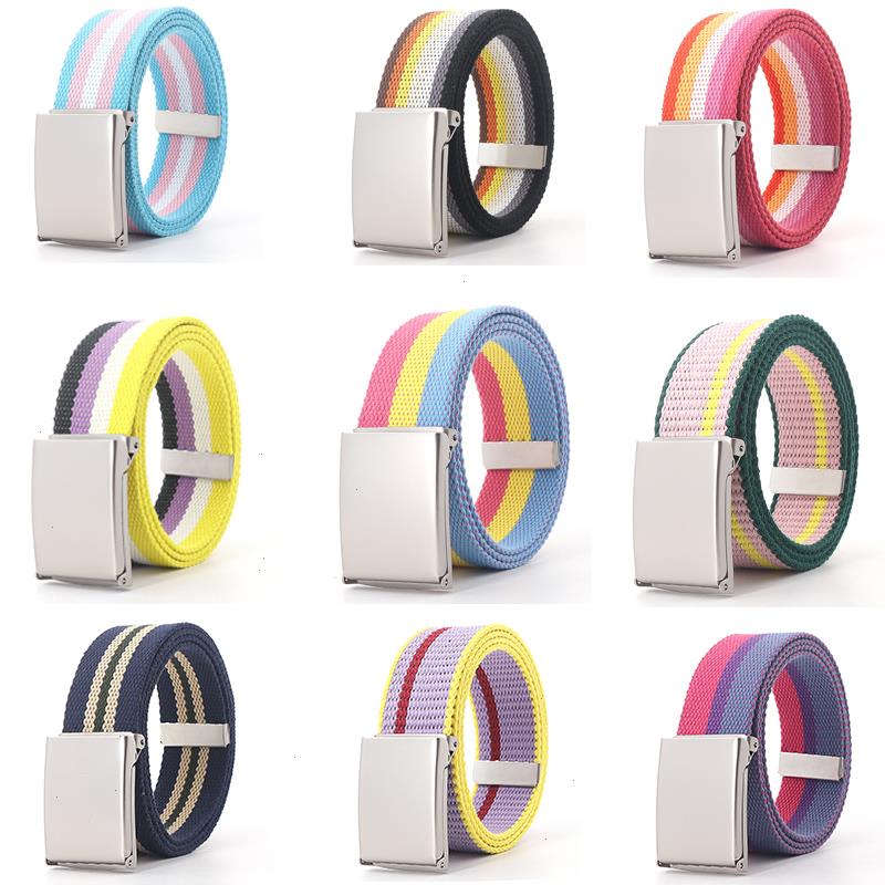 

Rainbow Striped Military Tactical Belt Unisex Luxury Brand Design High Quality Slim Fashion Casual Jeans Accessories Kids, Black