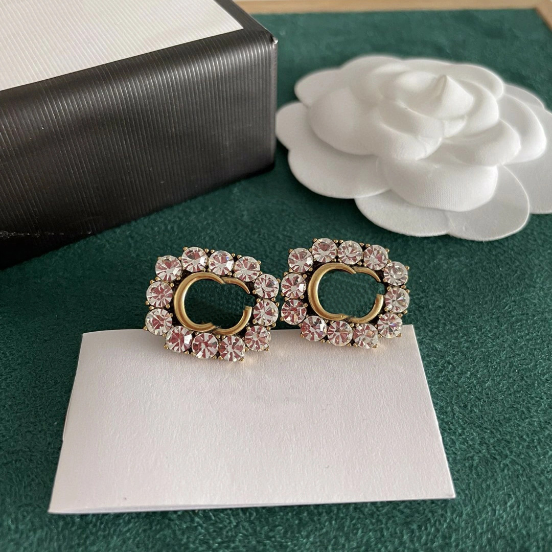 

Designer Jewelry G Stud Earring Pearl Earring Chain Love Diamond Women Heart Earrings Gold Silver Earing Party Wedding Couple Gift Fashion Luxury GGing GDFD