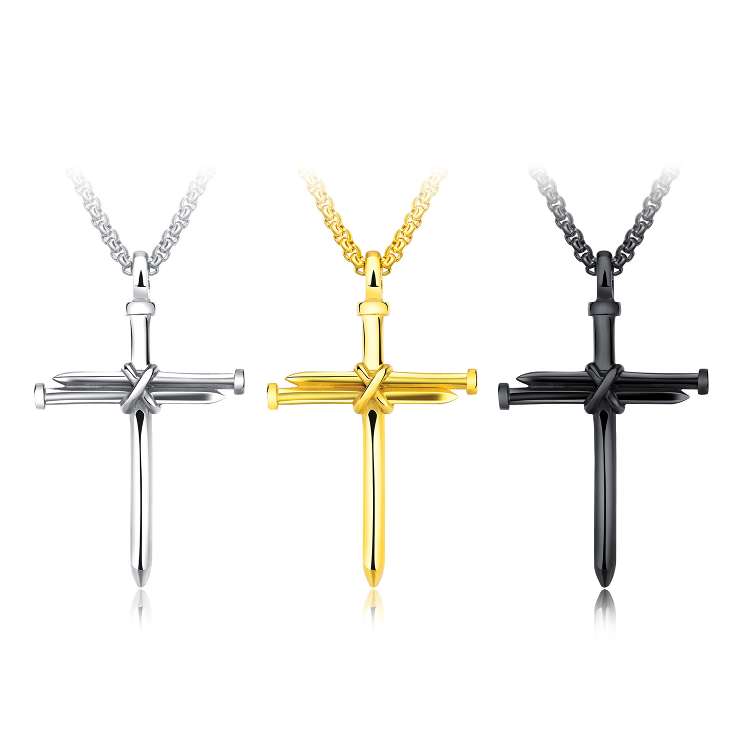 

Wholesale Titanium Steel Cast Steel Cross Pendant for Men Punk Style Personality Male Necklace Accessories