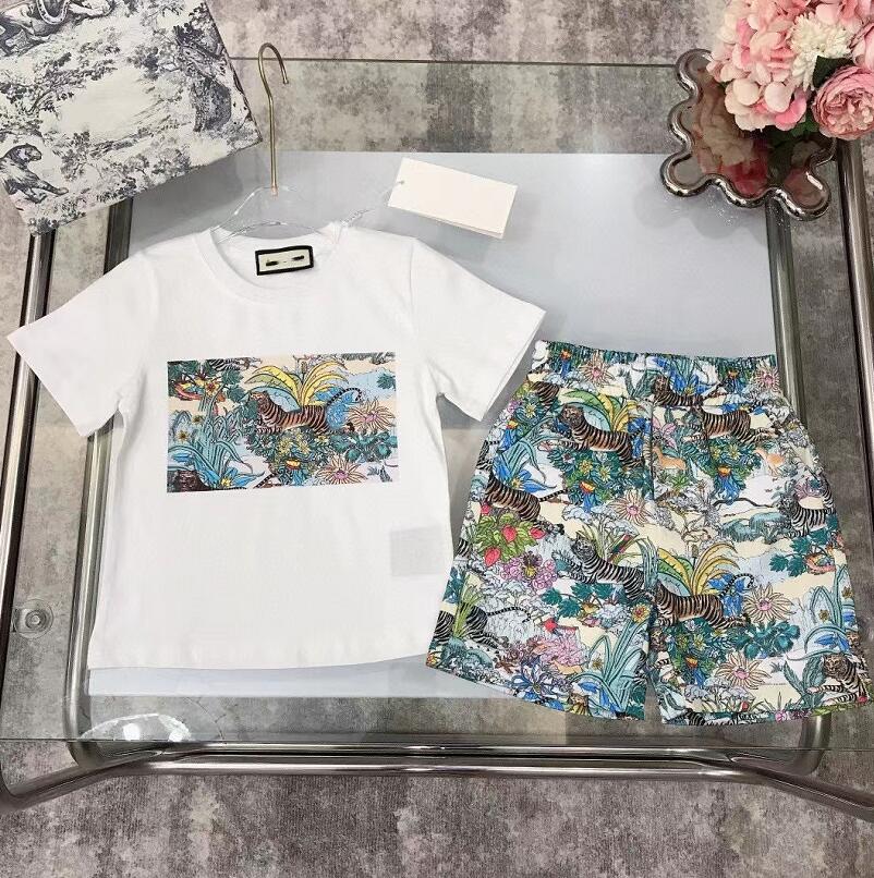 

Children Clothing Set Solid Color Short Sleeve Animal Flowers Printing Shorts Boy Summer Sandbeach Leisure Soft Comfort Baby Casual Wear Suit, This link is not sold separately