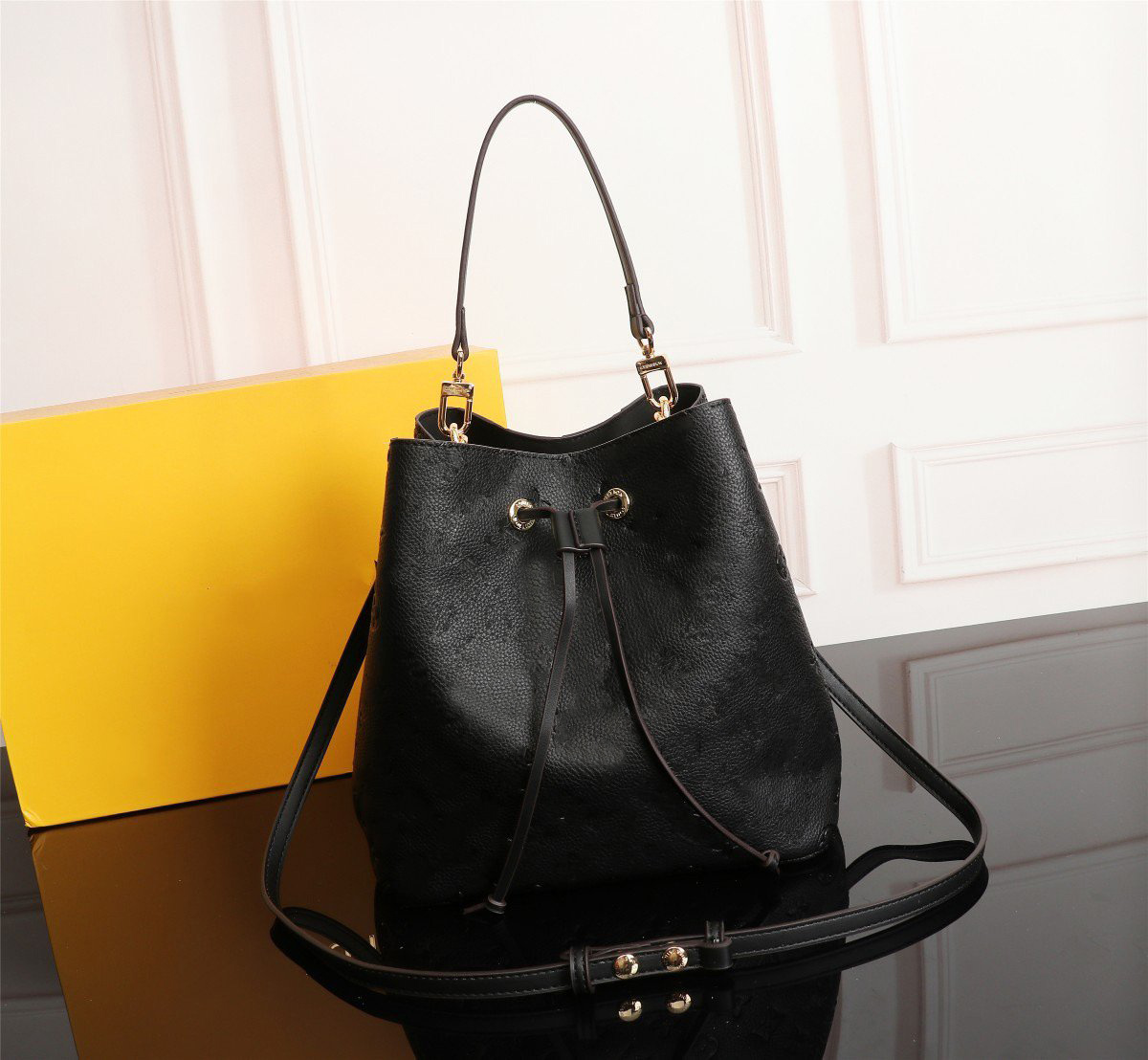 M45256 M45306 designer Luxury Original Shoulder Bags Fashion Handbags Purses Neonoe MM Bucket Bag Women men Classic Genuine Leather navy blakc wh