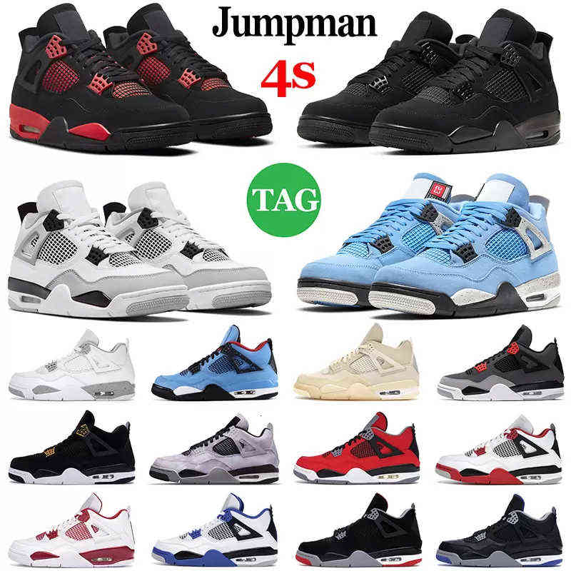 

Jumpman s 4 Mens Basketball Shoes 4s Military Black Cat Red Thunder University Blue Infrared White Oreo Sail Men Womens Trainers