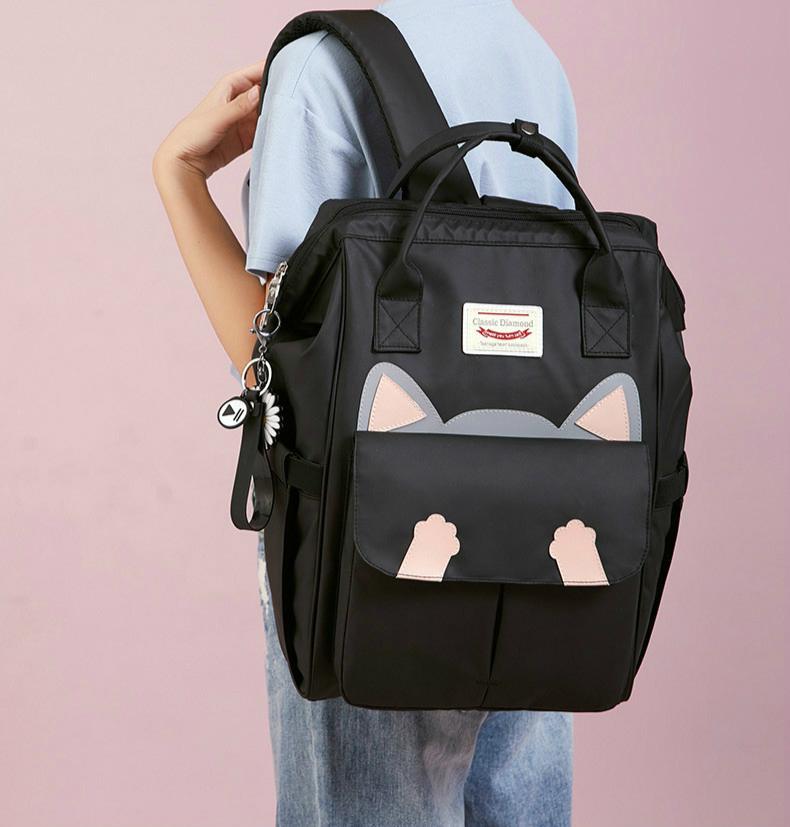 

School Bags Large Capacity Junior High Girls Students Bag Women Good-looking Backpack Travel Waterproof Children Backpacks 2022, Black