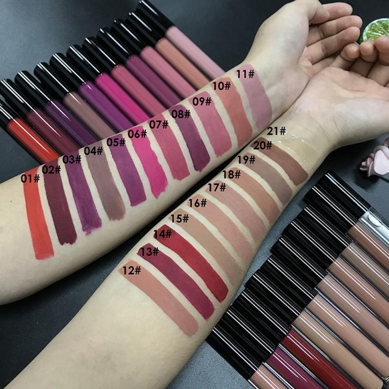 

Lip Gloss Piece Waterproof Private Label Custom Liquid Lipstick Glaze Lipgloss Wholesale No BrandLip, 10 pcs without logo