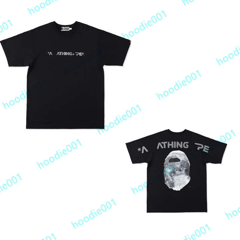 

High Quality Apes Men's T-Shirts Japanese Shark ape head tshirts luminous camo printing co-branded same style for men and women 2022 new 100% cotton T-shirt 1-1, 1 pcs buttons