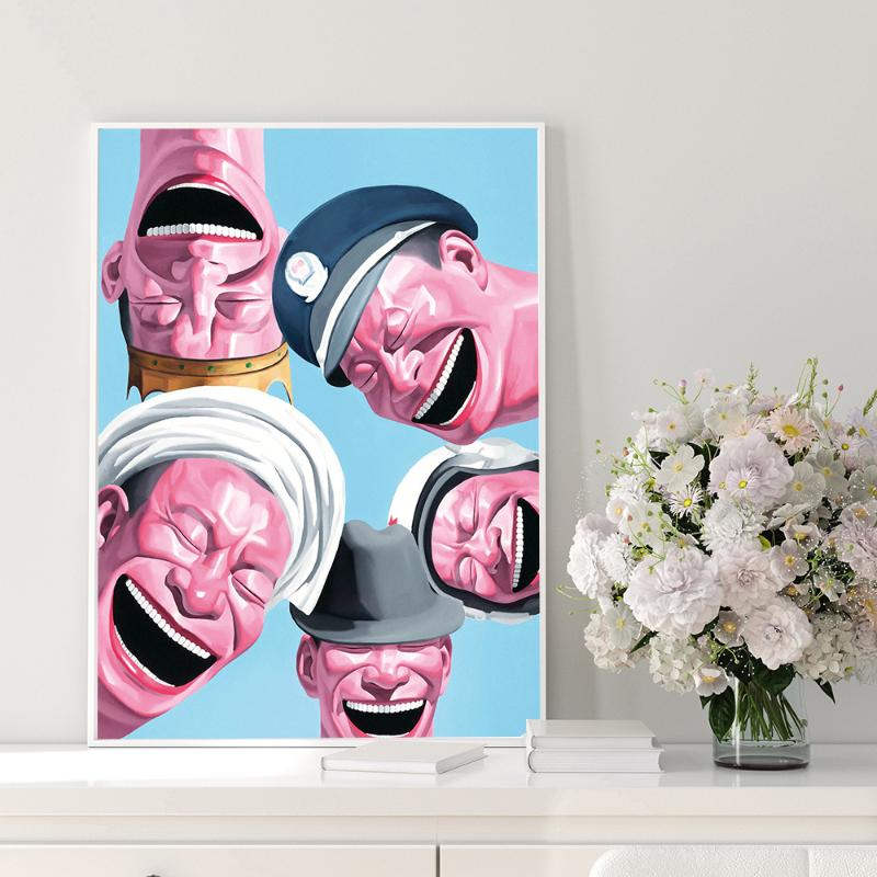 

Paintings Canvas Painting Chinese Figure Picture Yue Minjun Laughing Man Art Posters And Prints Wall Pictures For Living Room