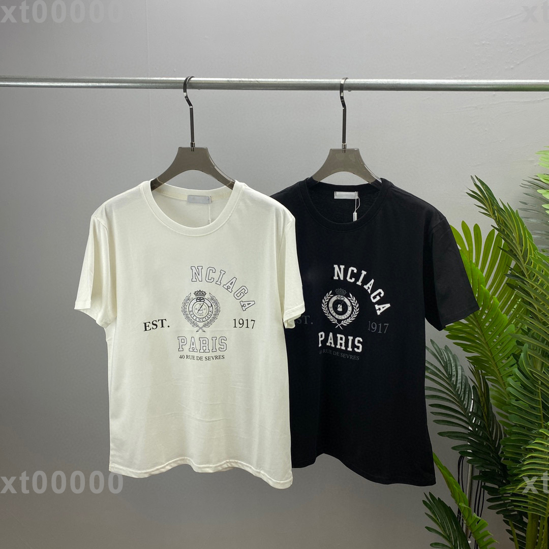 

22SS Designer Letter Printed T Shirts Tee Sweatshirt Fashion High Street Short Sleeves Summer Casual T-Shirt Breathable Men Women Crew Neck Tees Dresses fo Wome 10-001, Black