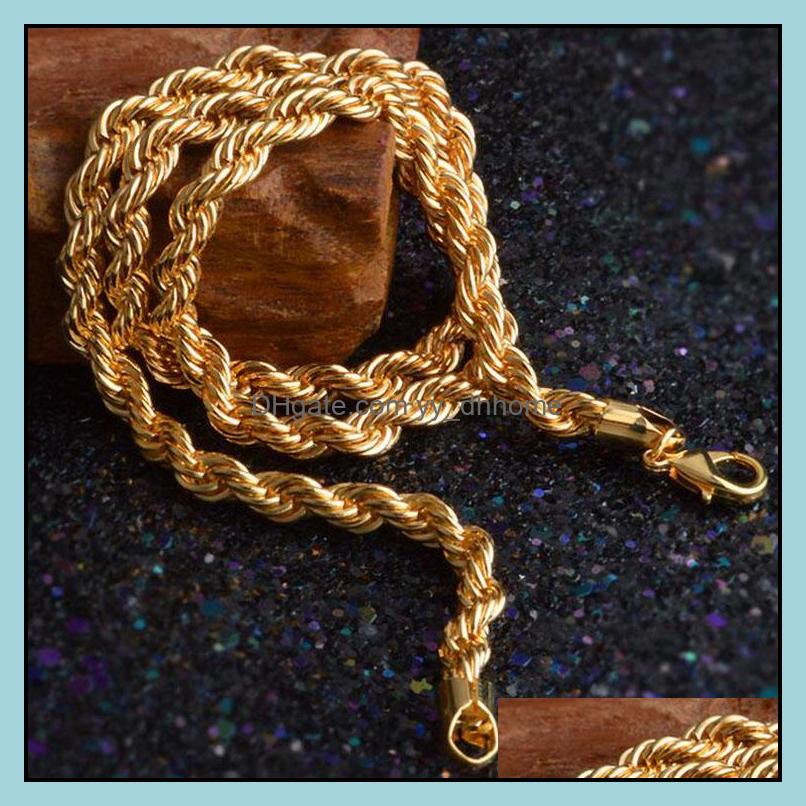 

Chains Necklaces Pendants Jewelry Gold 6Mm 18K Golden Rope Chain Men Necklace Fashion Wholesale - 0184Ydhx Drop Delivery 2021 Nt6Bf