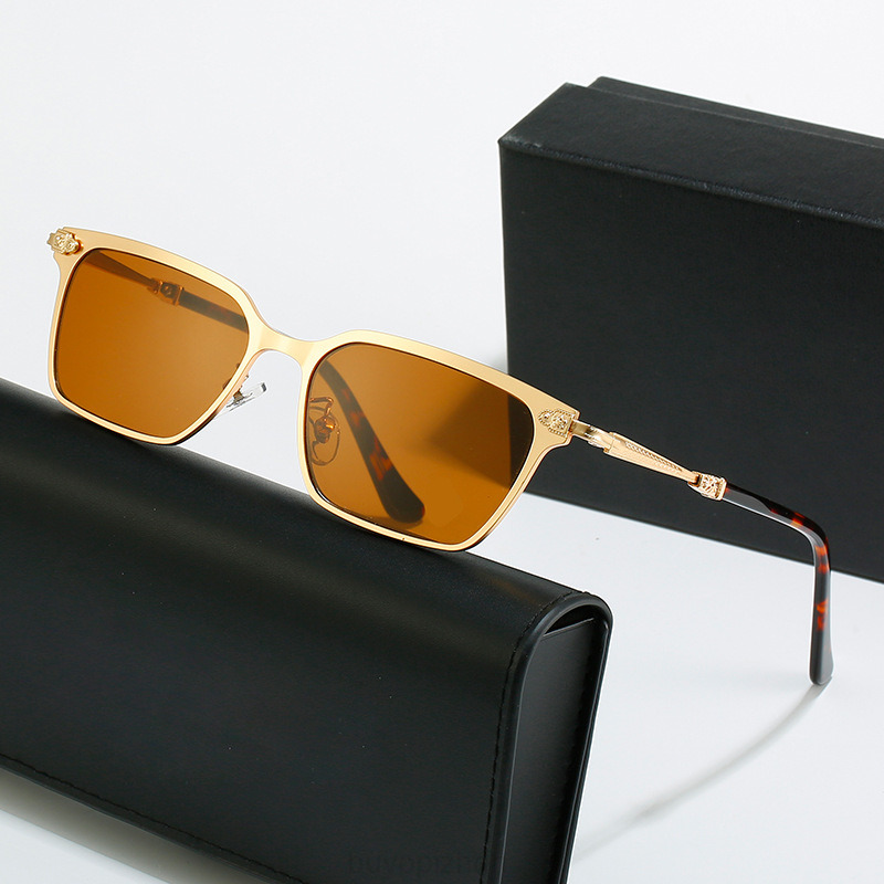 

2022 Hearts Men's New Metal Full Frame Sunglasses Business Glasses Can Be Equipped with Myopia Proof Blue Light Flat Chrome Trend Spectacle K9UR