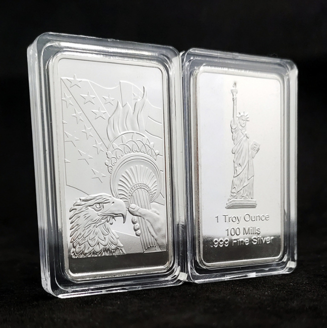 

United States Eagle Liberty 1oz .999 Silver Plated Collectable Bar Ingot USA