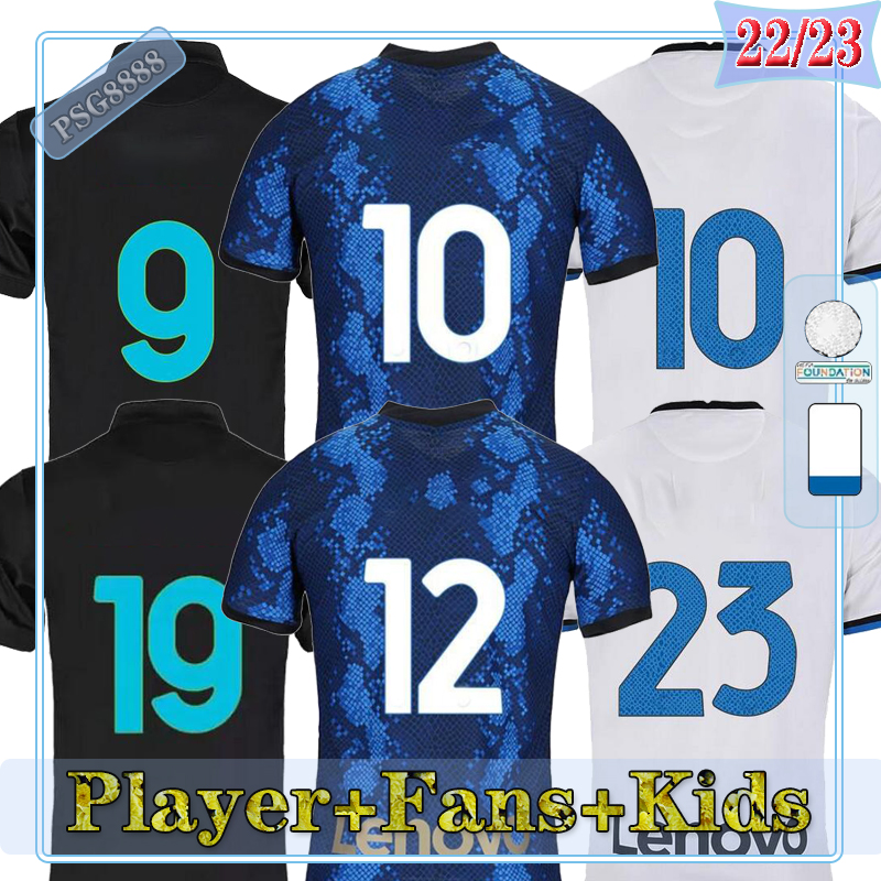 

TOP Player Fans 21 22 23 milan soccer jerseys Maillot Foot BARELLA VIDAL LAUTARO INTERS ERIKSEN ALEXIS DZEKO CORREA AWAY THIRD MILAN football shirts 2022 men kids kit