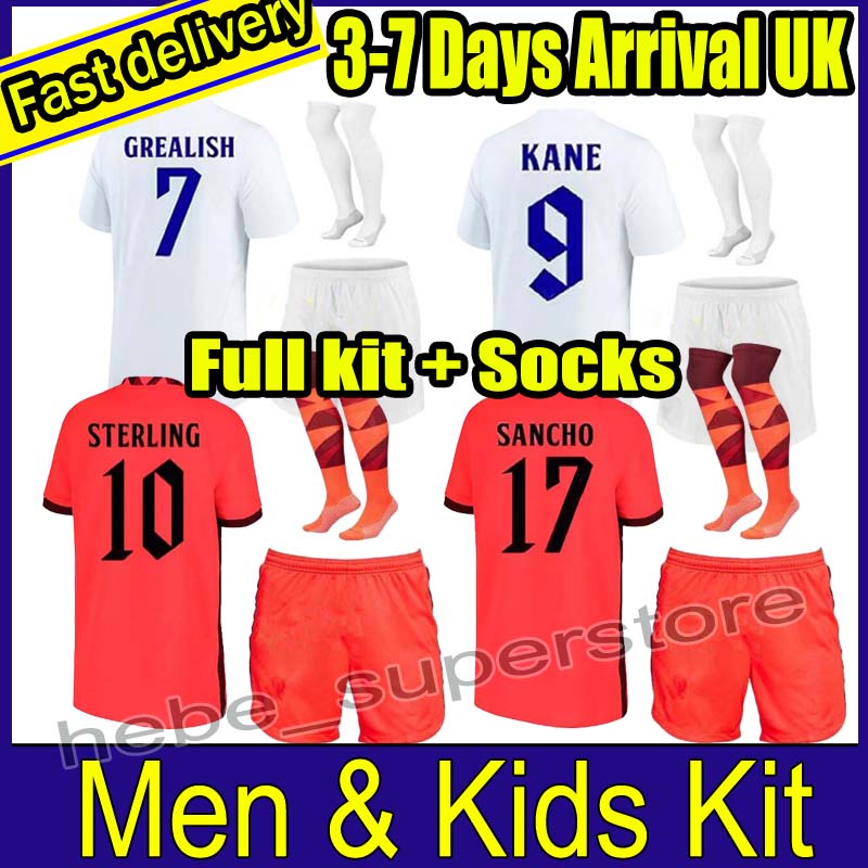 

2022 Adult-Kids full kit with Socks KANE STERLING soccer jerseys RASHFORD SANCHO GREALISH MOUNT FODEN HENDERSON MAGUIRE ENGlANDS 22 23 National team, Lavender