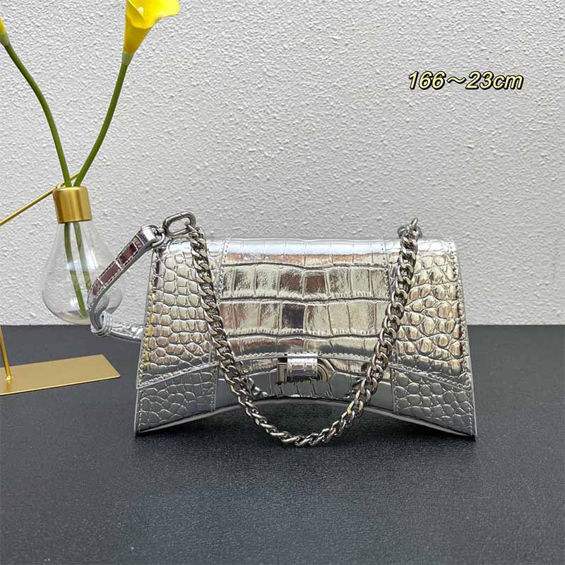 

Crocodile pattern Tote Bags Leather Designer Bag Ladies Hourglass Chain Crossbody Bag Half Moon Appearance handbag drop a metal letter pull tab wallet 23-5-14cm, Customize