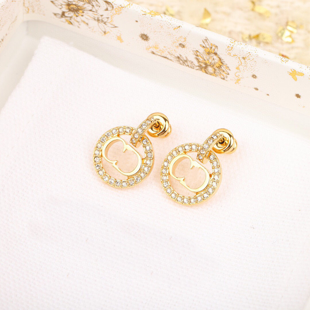 2022 Top quality Charm stud earring with sparkly diamond in 18k gold plated for women wedding jewelry gift have box stamp PS4039A