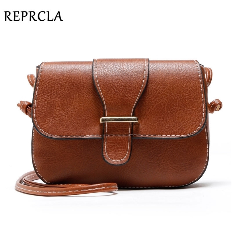 

REPRCLA Arrivals Women Bags Small Vintage Shoulder Pu Leather Messenger Crossbody Designer Ladies 220322, Khaki-1