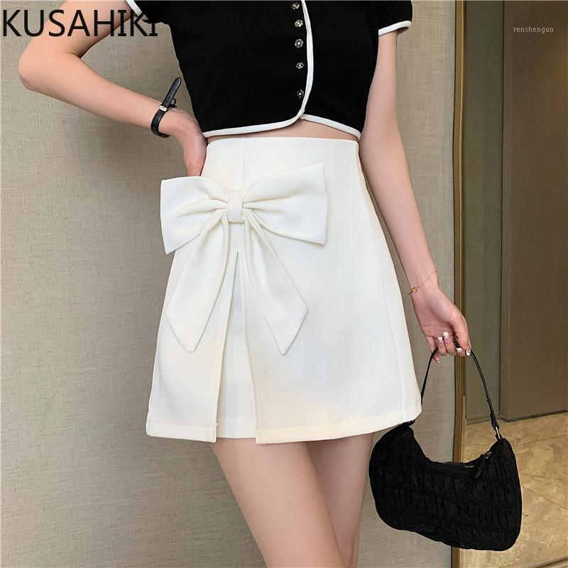 

Woman Shorts Korean Sweet Bowknot High Waist A-line Mini Skirt Causal 2022 Summer Faldas Mujer Moda 6G633 Skirts, Black