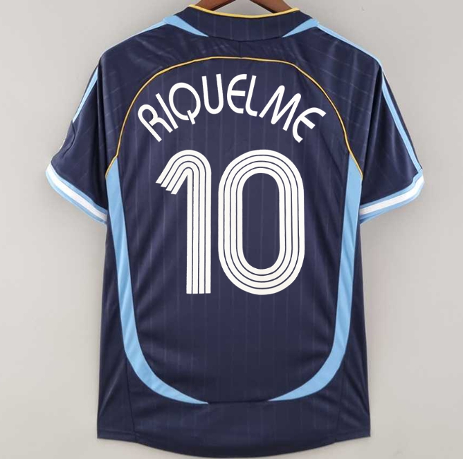 

2006 Argentinas Retro Soccer Jerseys RIQUELME 10 TEVEZ CRESPO MILITO Vintage Classic Collection Camiseta futbol shirts kits men Maillots de football jersey, 2006 away shirt