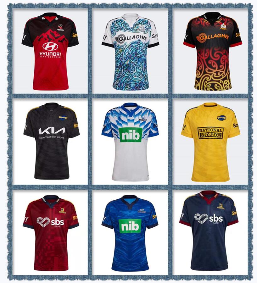 

Hot sales 2022 NZ SUPER Moana RUGBY JERSEY Highlander Crusaders Hurricanes Highlanders Blues All teams rugby shirt big size 4XL 5XL