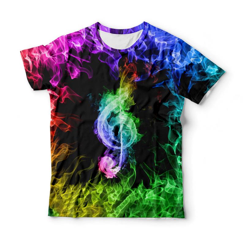

Men' T-Shirts Vintage Colorful Free Fire Tees Musical Note Graphic Print 3D T-Shirt Funny O Neck Short Sleeve Harajuku T Shirt Clothes For, As the pictures show