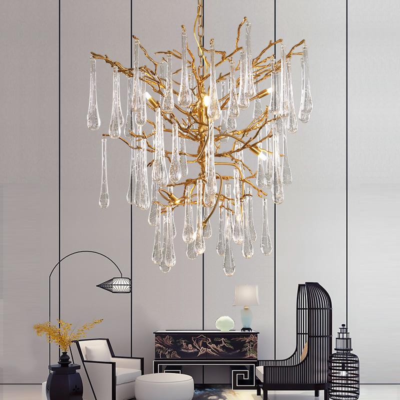 

Pendant Lamps All-copper Post-modern Chandelier Creative Villa Duplex Building Living Room Restaurant El Lobby Light Luxury