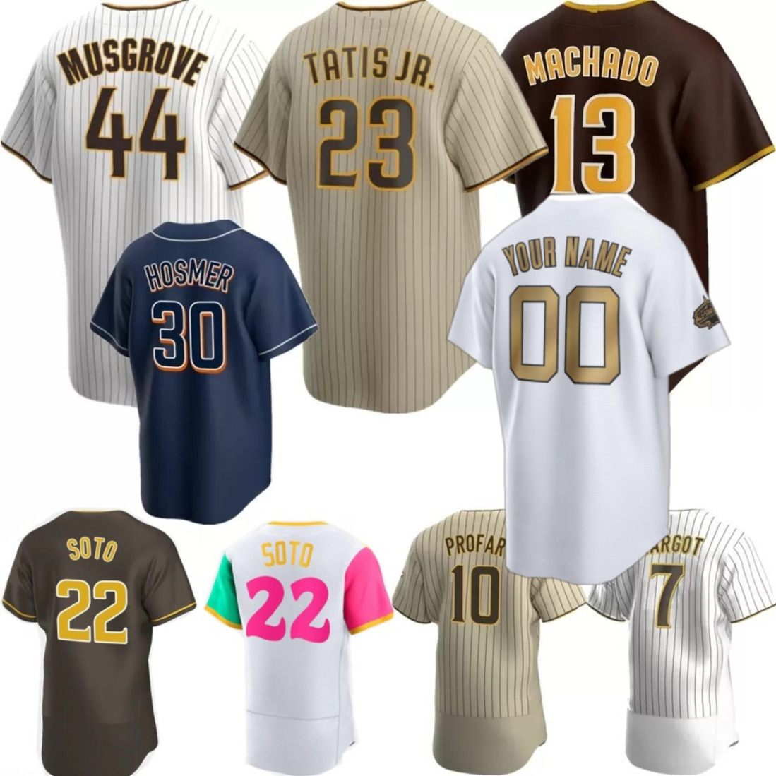 

22 Juan Soto Fernando Tatis Jr. Padres 2022 City Connect Jersey Joe Musgrove Josh Bell Josh Hader Manny Machado Eric Hosmer Trent Grisham Luke Voit Tony Gwynn, Men
