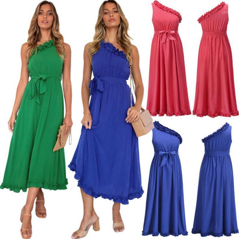 

Casual Dresses Summer Women Midi Dress Ladies Sleeveless Beach Holiday Party Ball Maxi Sundress, Red