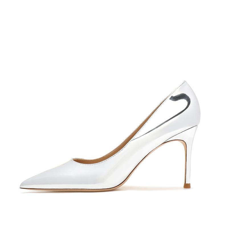 

Sandals Luxury Shoes Fashion Casual Female High Heel Women Sexy Pointe Toe Wedding Party, Gold 8cm