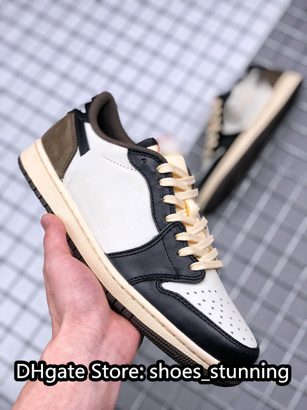 

Top Quality Shoes Jumpman 1 Low Dark Mocha LOW-top culture casual sports basketball shoe WHITE Leather Trainers Ship ShoeBox Size 36-46 available, Box