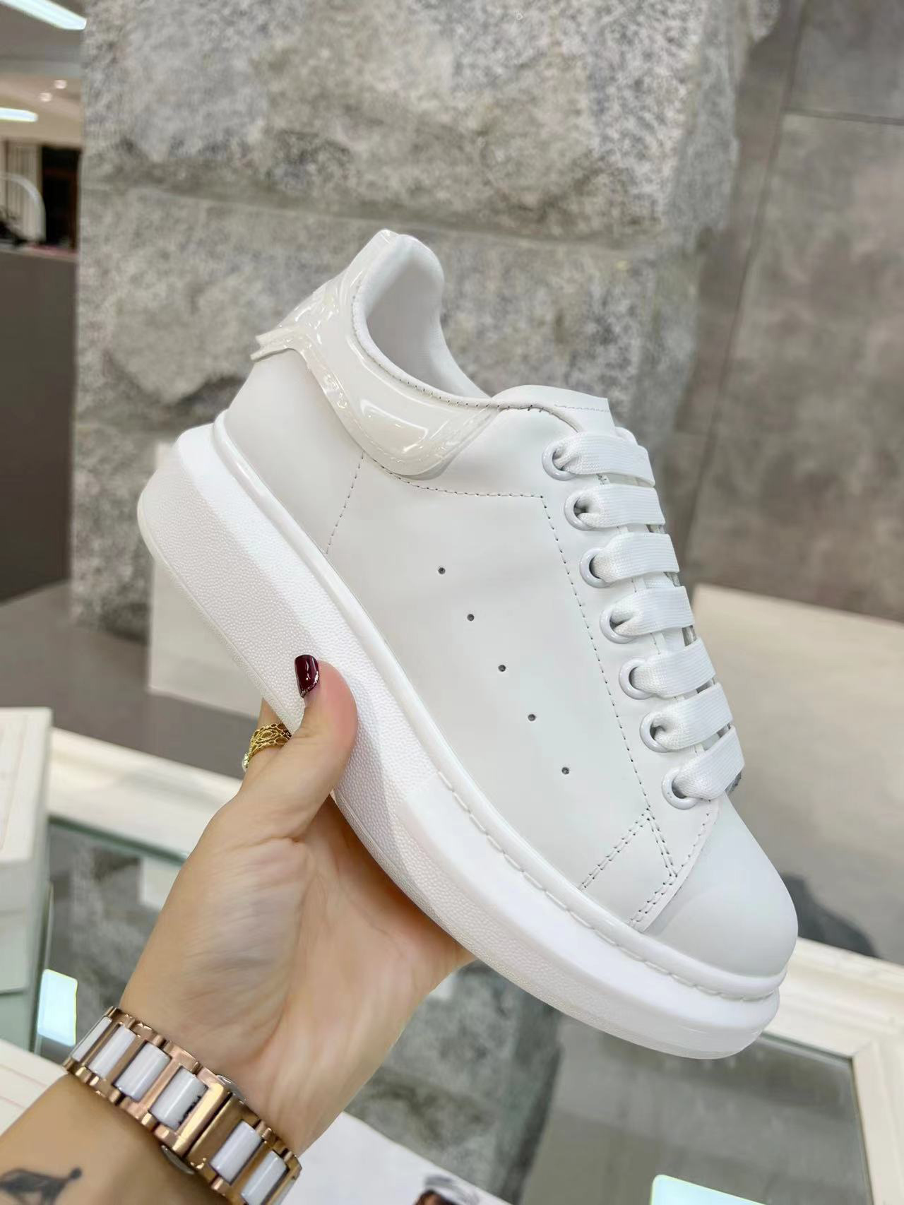 

2022 Designer Sneakers Casual Shoes For Women And Men Lace Up Genuine Leather Flat Black Red Pink Sneaker eur size 35-45, Ocean blue