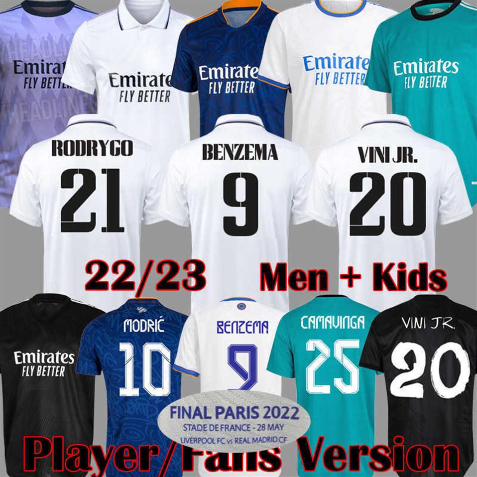 

BENZEMA jerseys 21 22 23 soccer reAL mADRIds finals champions football shirt Player Version CAMAVINGA HAZARD MODRIC RODRGO camiset290c, League home