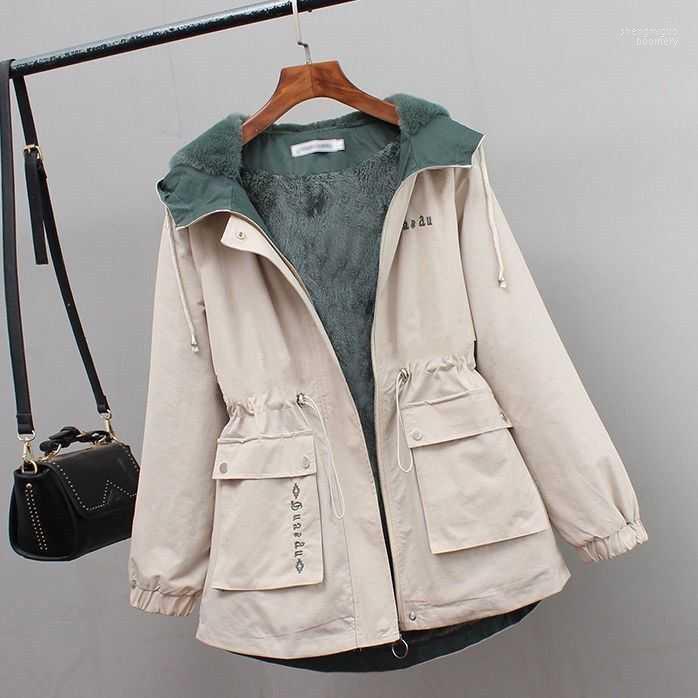 

Women' Jackets Autumn And Winter 2022 Casual Short Paragraph Loose Hooded Windbreaker Warm Slim Cotton Coat Parker Jacket, Grey blue