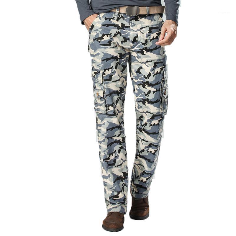 

Men's Pants Men Cargo Mens Casual Pockets Camouflage Trouser Man Outwear Army Baggy Male Joggers Camo Tactical NO Belts, Camouflage green