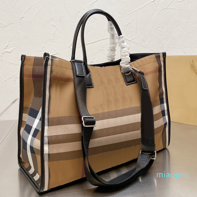 

Large Capacity Shopping Bag Tote Bags Handbag Crossbody Purse Shoulder Fashion Letter Plaid Tartan Removable Shoulder Strap Genuine Leather