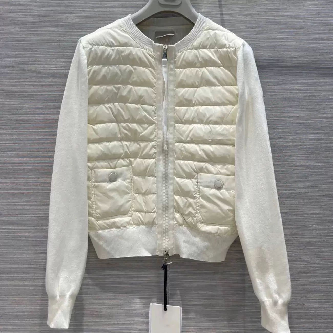 

Monclair France brand Womens Down Knit stitching Embroidered Letter Badge girl Parkas, Supplement (not shipped separately)